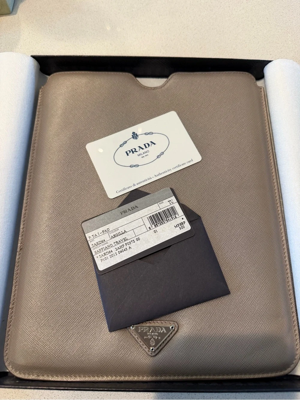 PRADA iPad Mini Case Taupe NWT
